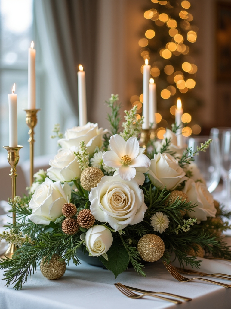 elegant white gold centerpiece