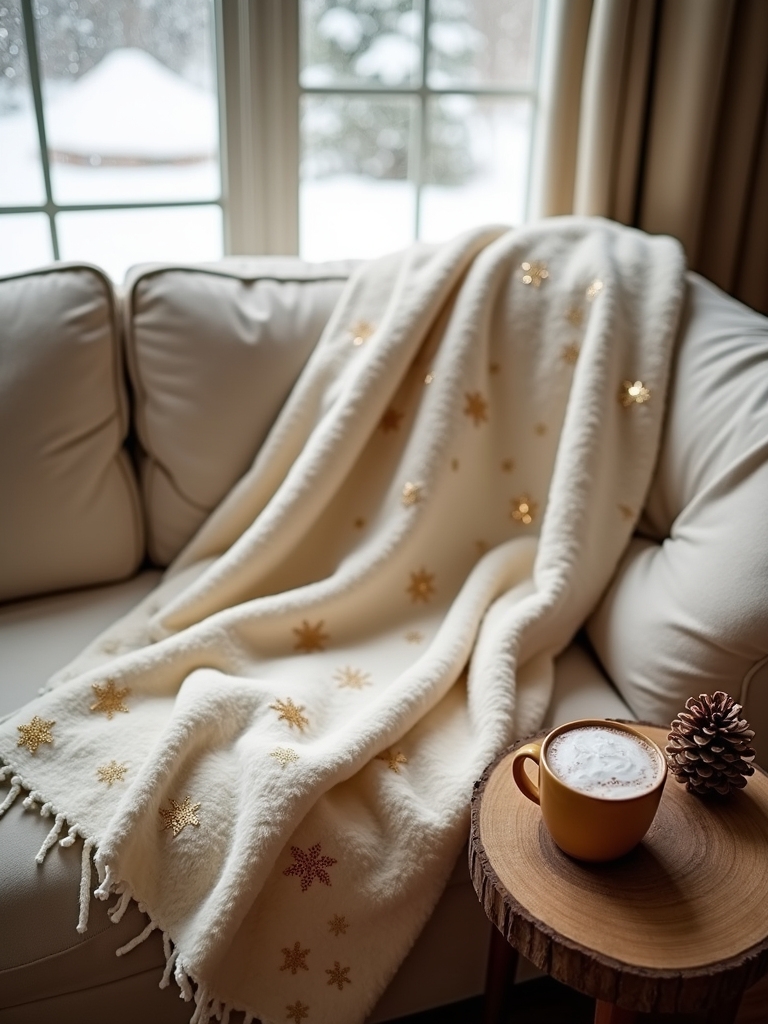 elegant winter snowflake throw