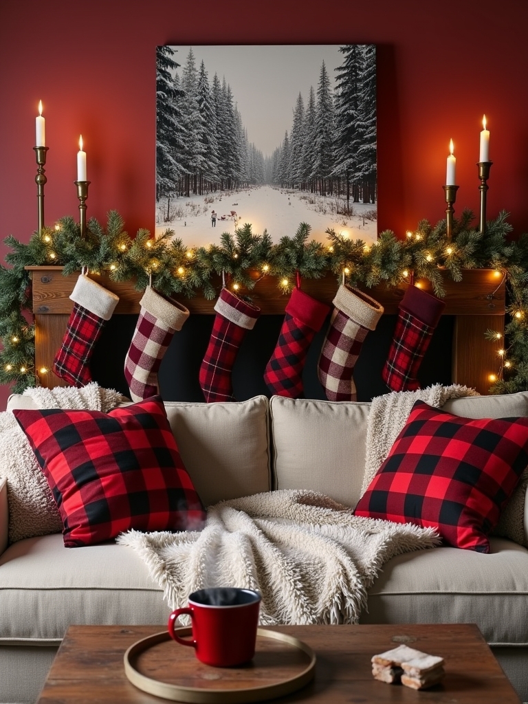 festive buffalo check decor