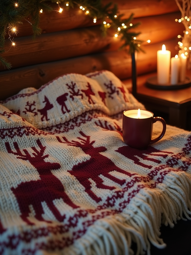 festive cozy reindeer blanket