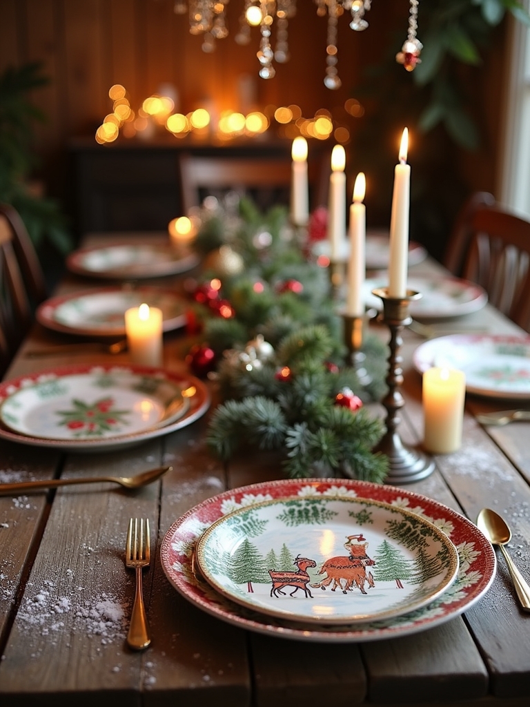 hand painted festive tableware