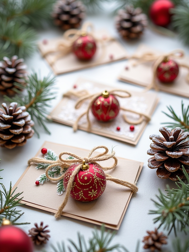 handmade pinecone christmas cards