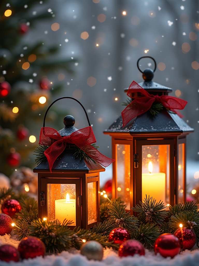 holiday lanterns with quotes