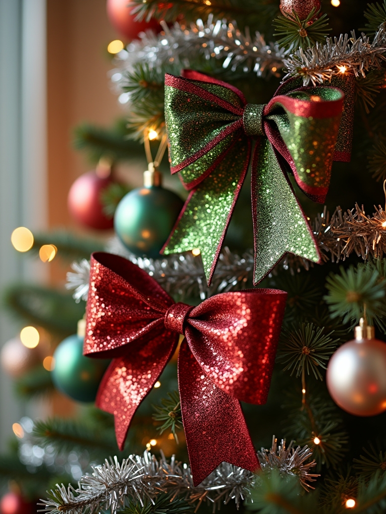 sparkling sequin christmas bows