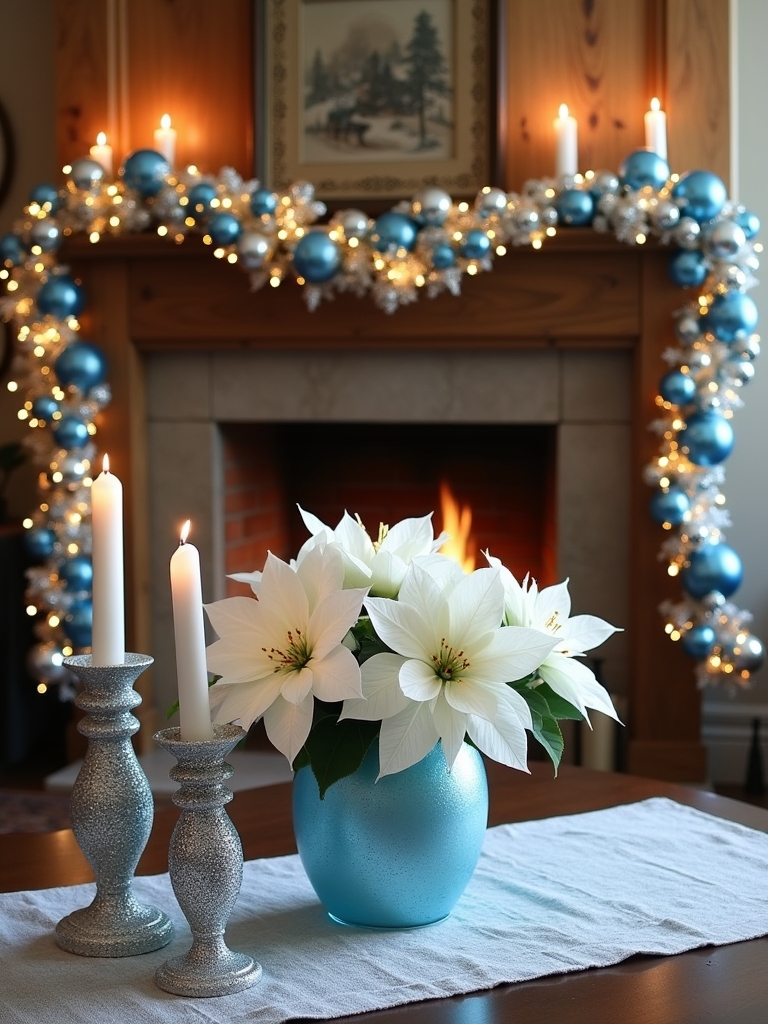 sparkling silver blue decor