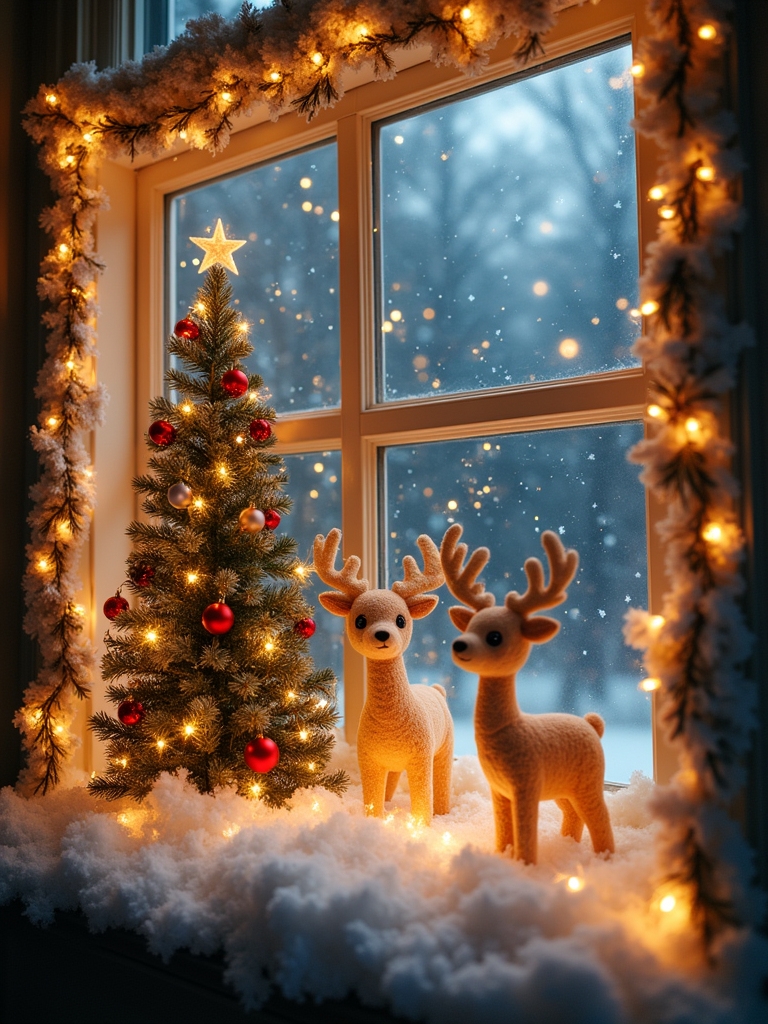 themed christmas window decorations