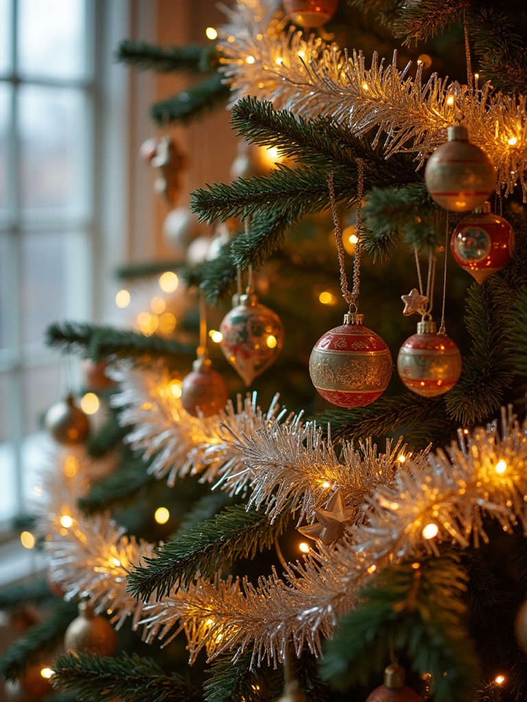 tinsel garlands create nostalgia