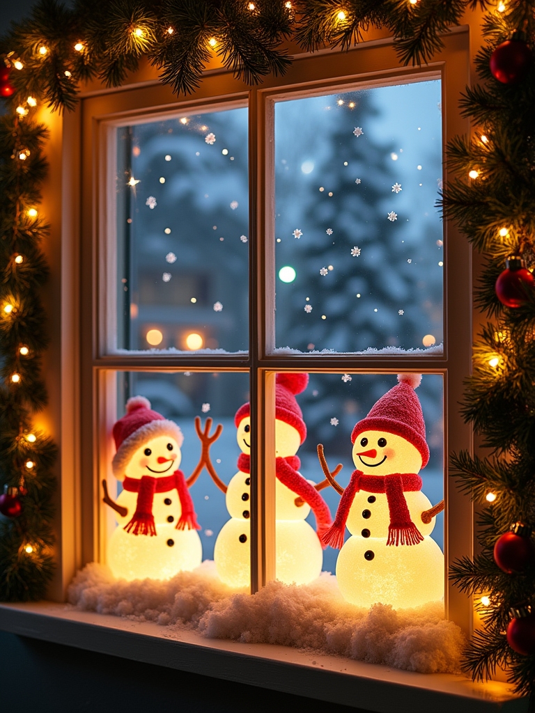 whimsical lighted snowman decorations