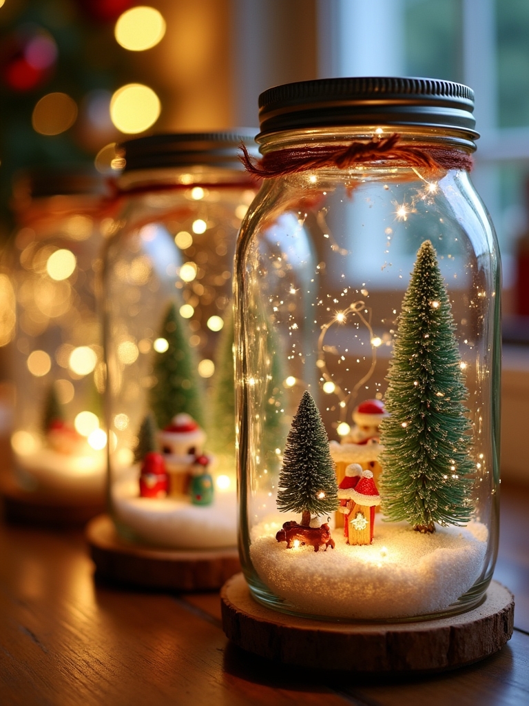 whimsical mason jar snow globes
