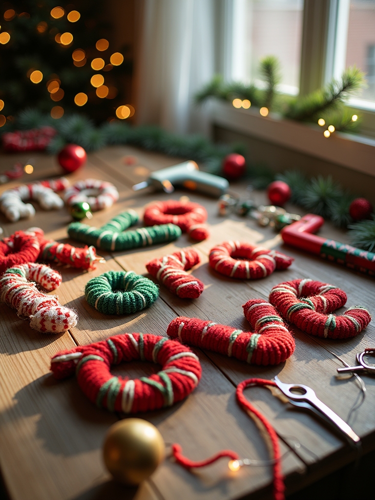 yarn wrapped holiday letters