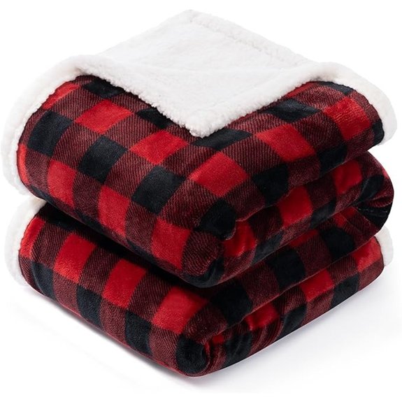 BEAUTEX Sherpa Fleece Christmas Throw Blanket