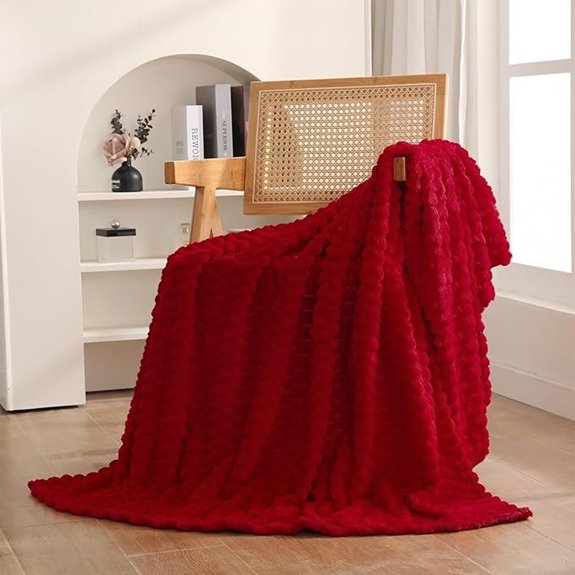 Red Fuzzy Throw Blanket 50