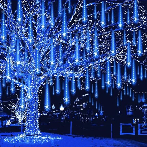 Meteor Shower Outdoor Christmas Icicle String Lights (12-Inch 8 Tubes)